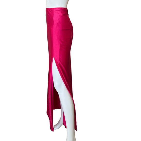 New ~ MORGAN & CO. ~  Side Slit Satin Melissa Skirt Size 0 - Picture 4 of 7